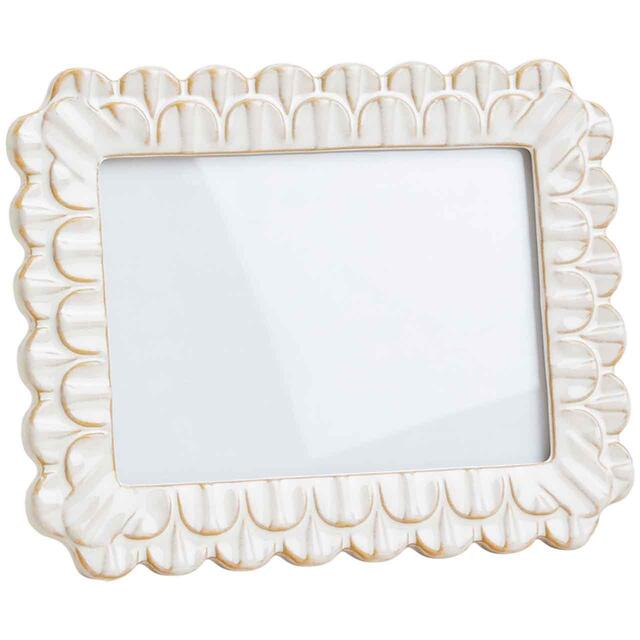 M&S Ceramic Scallop Photo Frame, 5x7 inch, White thumbnail 2