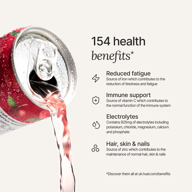 Huel Daily A-Z Cherry & Raspberry Sparkling Multivitamin Energy Drink thumbnail 4