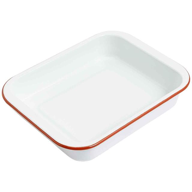 M&S Enamel 29cm Small Roaster, White thumbnail 2