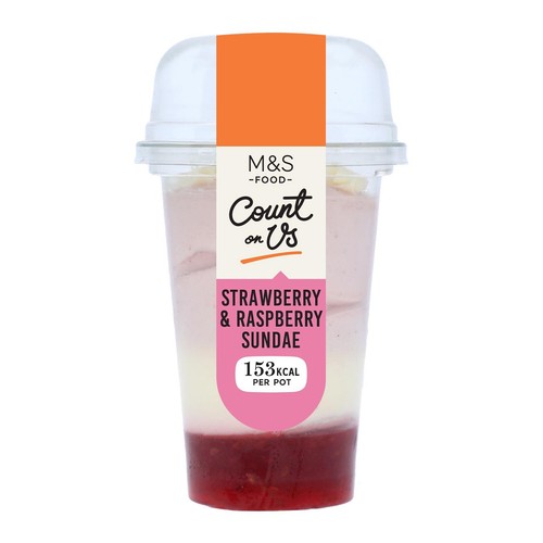 M&S Count On Us Strawberry & White Chocolate Sundae