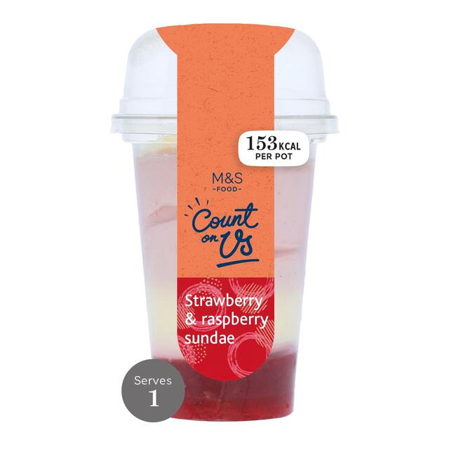 M&S Count On Us Strawberry & White Chocolate Sundae