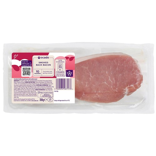 Ocado 10 Smoked Back Bacon Rashers thumbnail 2