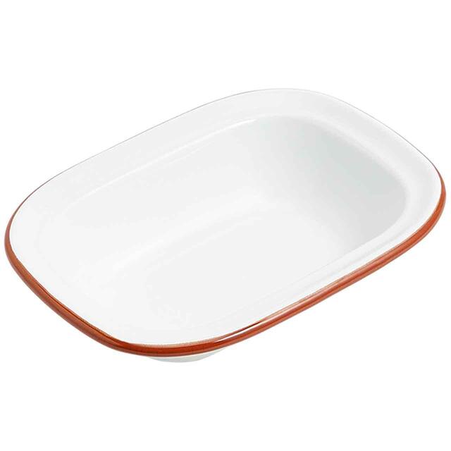 M&S Enamel 20cm Pie Dish, White thumbnail 2