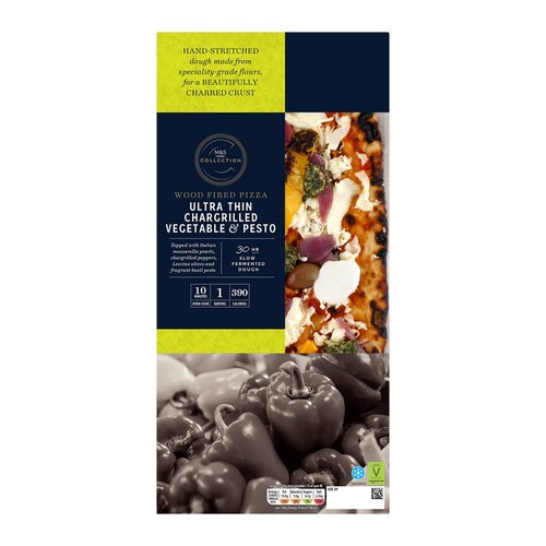 M&S Collection Ultra Thin Chargrilled Vegetable & Pesto Pizza thumbnail 2