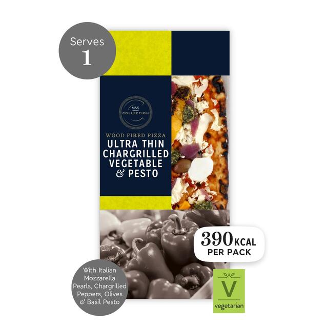 M&S Collection Ultra Thin Chargrilled Vegetable & Pesto Pizza