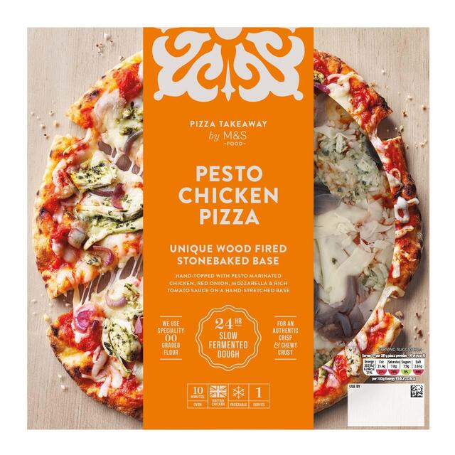 M&S Pesto Chicken Woodfired & Stonebaked Pizza thumbnail 2
