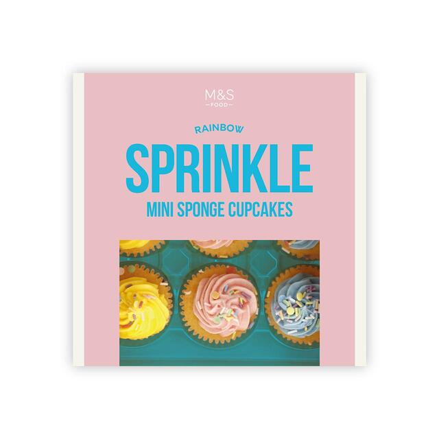 M&S 9 Rainbow Sprinkle Mini Sponge Cupcakes thumbnail 2