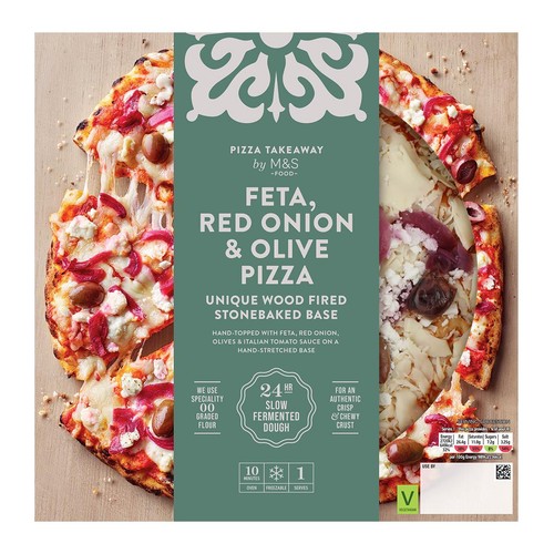 M&S Feta, Red Onion & Olive Woodfired & Stonebaked Pizza thumbnail 2