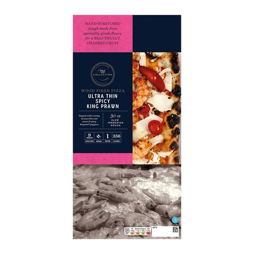 M&S Collection Ultra Thin Spicy King Prawn Pizza thumbnail 2