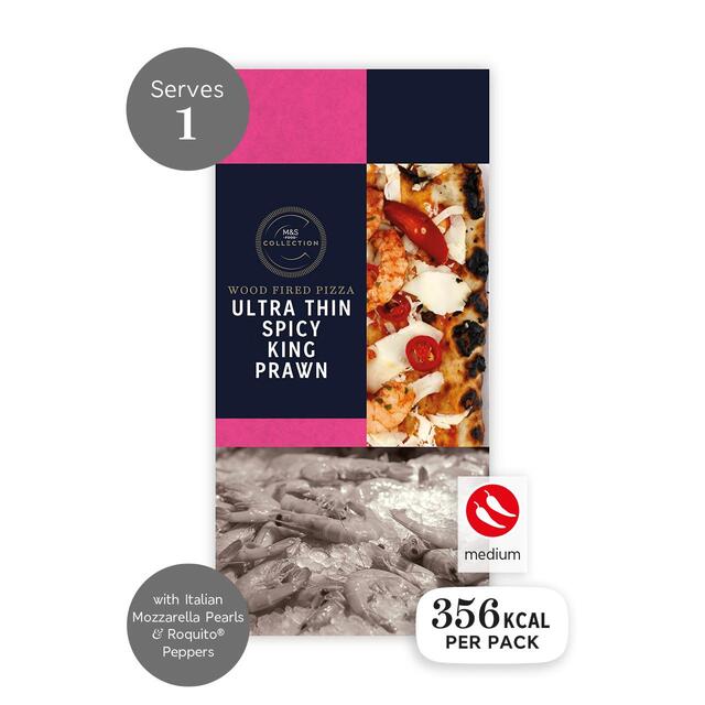 M&S Collection Ultra Thin Spicy King Prawn Pizza