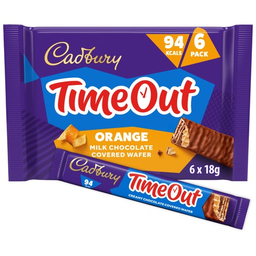 Cadbury Timeout Orange Milk Chocolate Wafer Bar Multipack