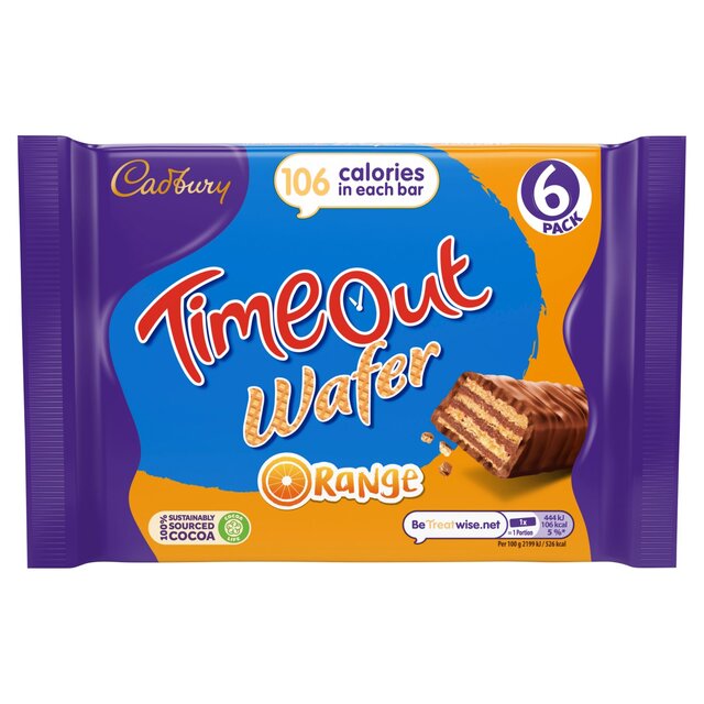 Cadbury Timeout Orange Milk Chocolate Wafer Bar Multipack thumbnail 2