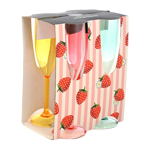 Summerhouse Strawberries & Cream Set of 4 Reusable Flutes thumbnail 2
