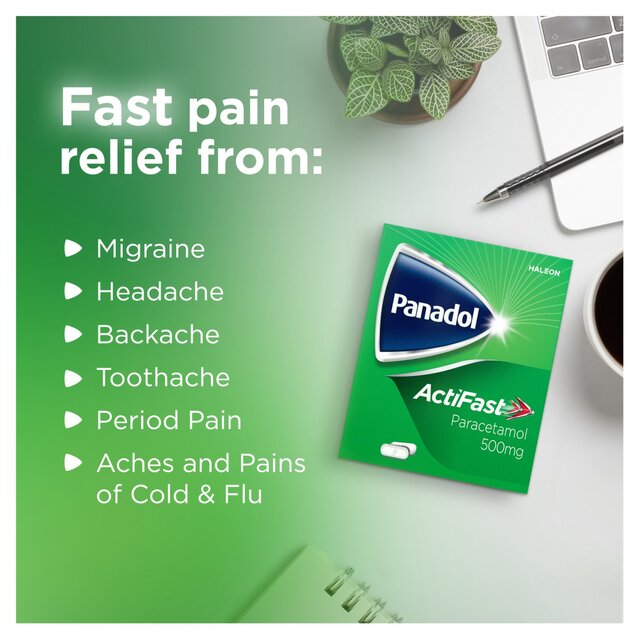 Panadol Actifast 500mg Paracetamol Pain Relief Tablets thumbnail 3