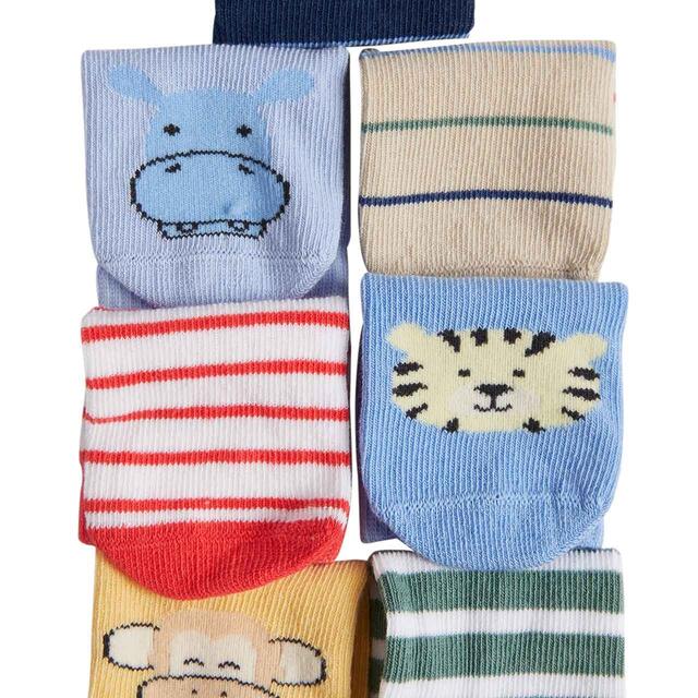 M&S Boys, Cotton Rich Animal Socks 0-12 Months, 7 Pack thumbnail 2