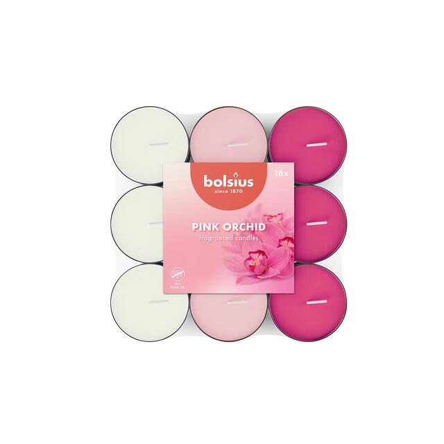 Bolsius Flat Pack Tea Lights - Pink Orchid
