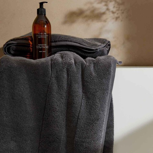 M&S Collection Ultimate Turkish Cotton Face Towels, Charcoal, 2 Pack thumbnail 2