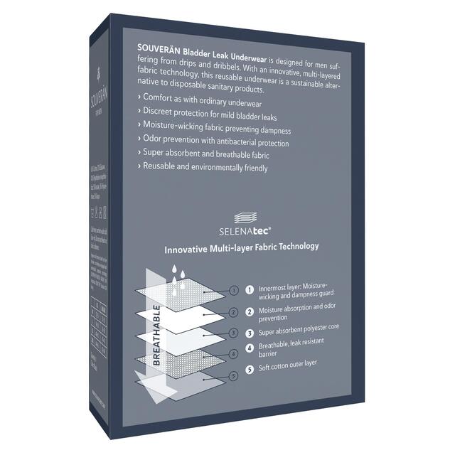 SOUVERAN  Bladder Leak Boxers for Men Black thumbnail 2