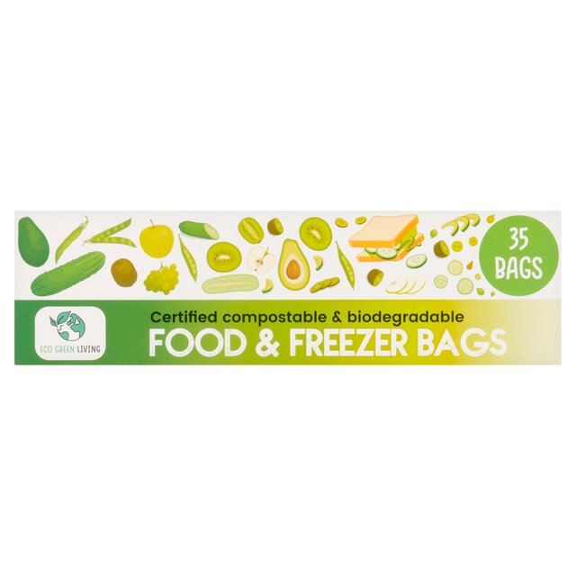 Eco Green Living Certified Compostable 2L Freezer Bags for Food Storage