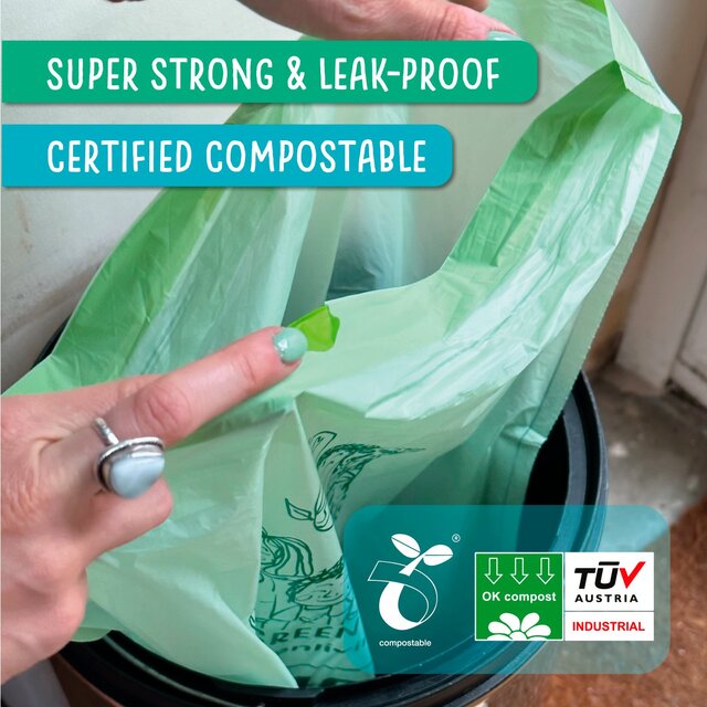 Eco Green Living Certified Compostable 40L Heavy Duty Drawstring Bin Bags thumbnail 5