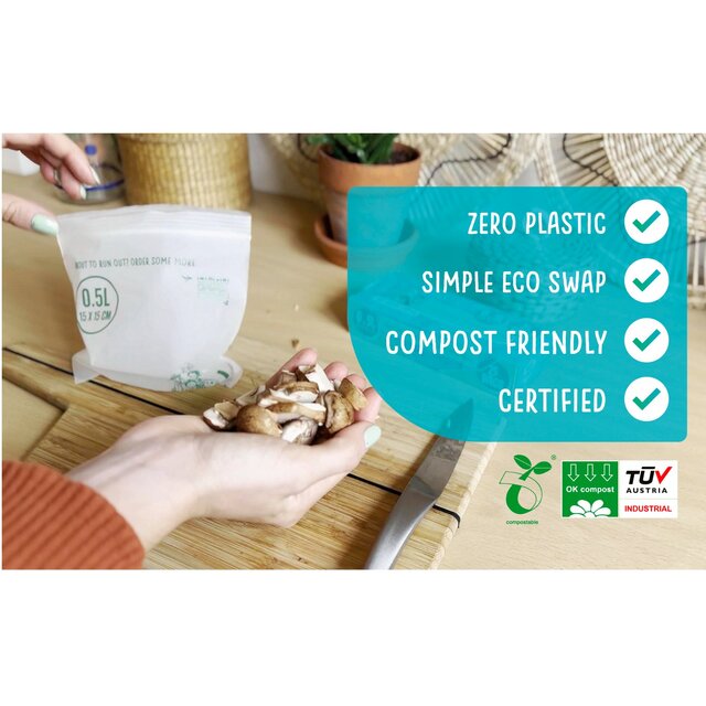 Eco Green Living Certified Compostable Small 0.5L Resealable Ziplock Bags thumbnail 7