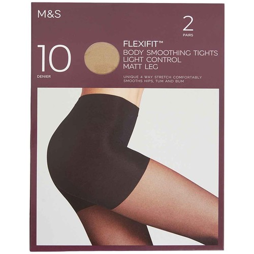 M&S Womens 10 Denier Light Control Sheer Tights, Small, Opaline, 2pk