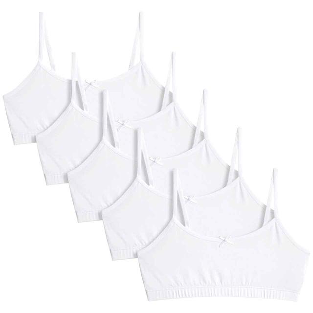M&S Collection Cotton Rich Crop Tops, 9-16 Years, 5 Pack, White