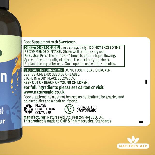 Natures Aid Vitamin D3 2000iu Oral Spray (Orange Flavour) thumbnail 6
