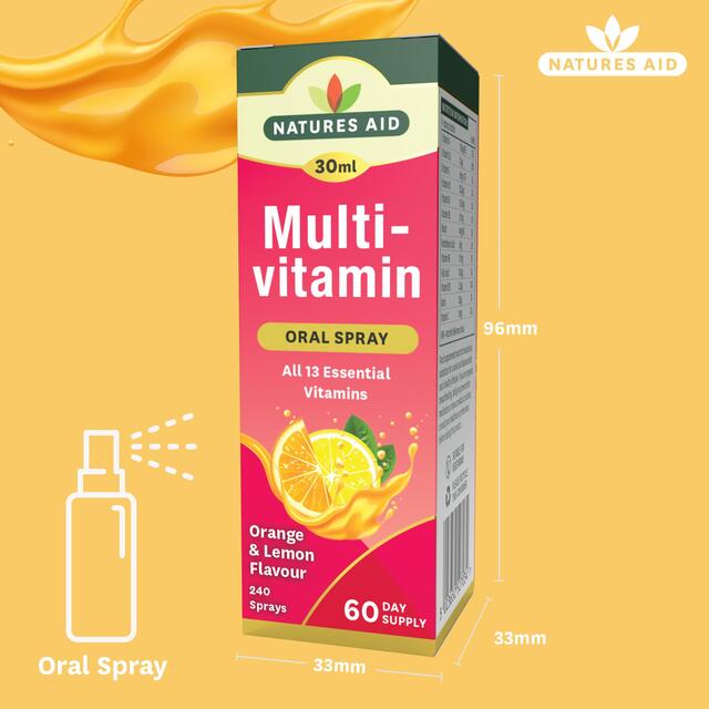 Natures Aid Multivitamin Oral Spray (Orange & Lemon Flavour) thumbnail 3