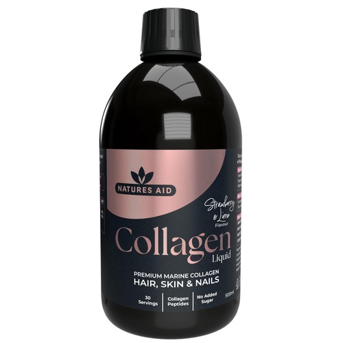 Natures Aid Collagen Liquid Strawberry & Lime