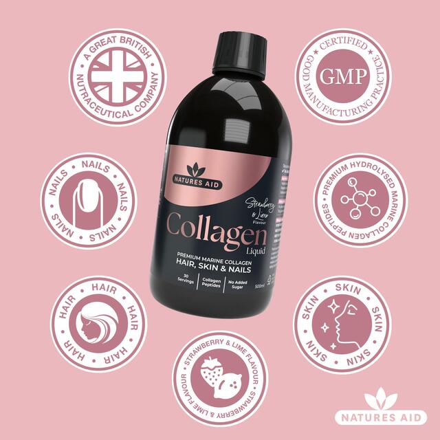 Natures Aid Collagen Liquid Strawberry & Lime thumbnail 4
