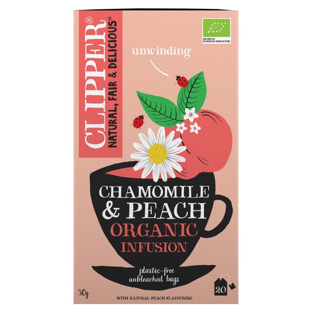 Clipper Chamomile & Peach Organic Tea Bags thumbnail 2