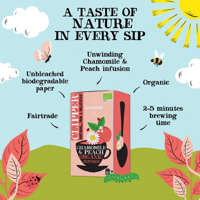Clipper Chamomile & Peach Organic Tea Bags thumbnail 8