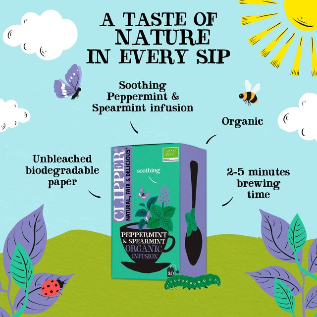 Clipper Peppermint & Spearmint Organic Tea Bags thumbnail 3
