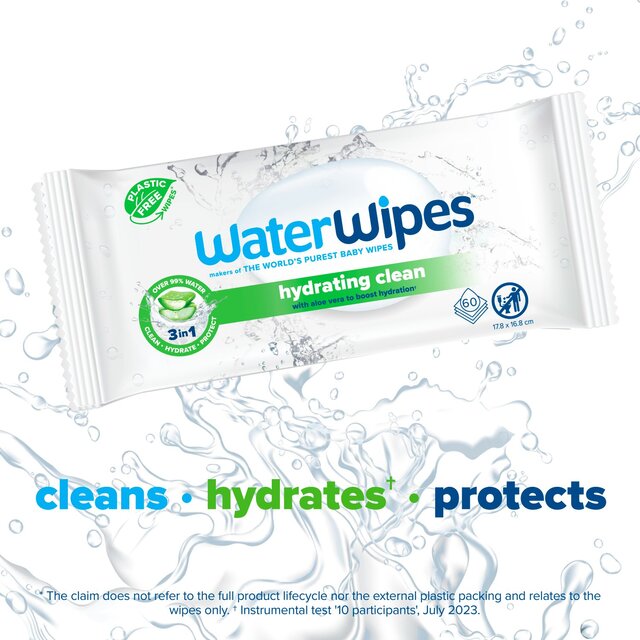 WaterWipes Hydrating Clean Baby Wipes 60 wipes thumbnail 4
