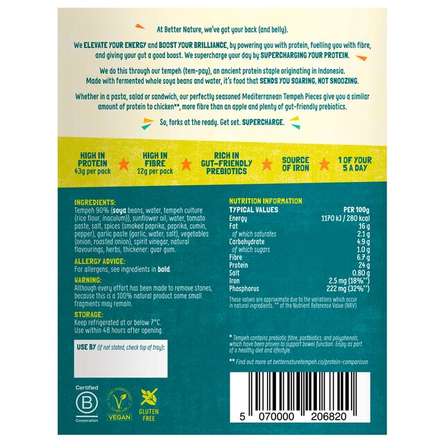 Better Nature Mediterranean Tempeh Pieces thumbnail 2