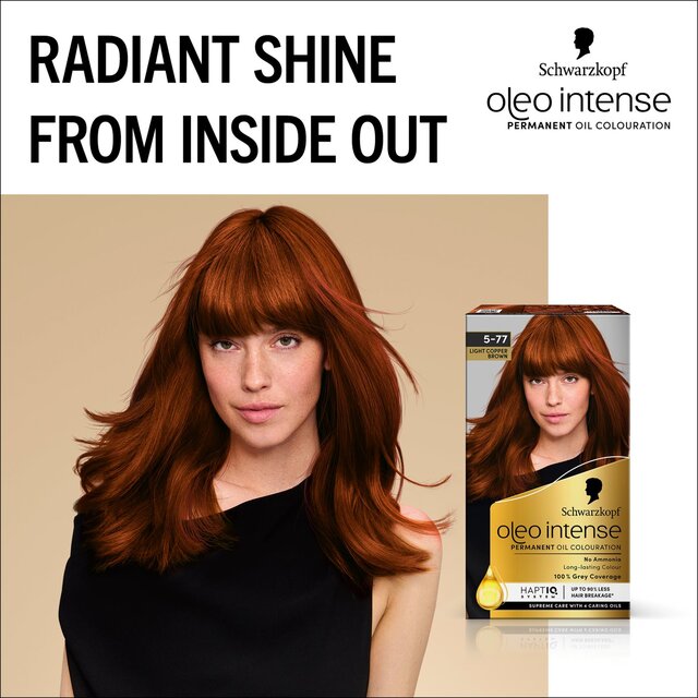 Schwarzkopf Oleo Intense Perm Oil Colour 5-77 Light Copper Brown Hair Dye thumbnail 5