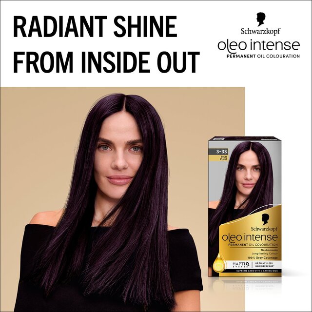 Schwarzkopf Oleo Intense Permanent Hair Colour, Rich Plum 3-33 thumbnail 4