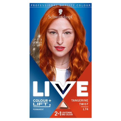 Schwarzkopf LIVE Colour + Lift, Copper Hair Dye, Tangerine Twist L74