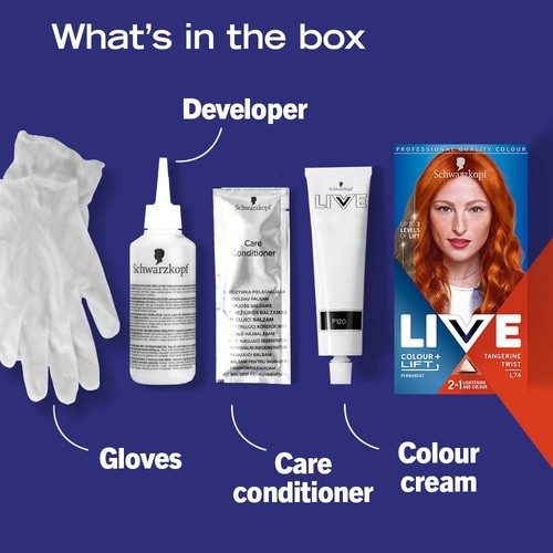 Schwarzkopf LIVE Colour + Lift, Copper Hair Dye, Tangerine Twist L74 thumbnail 3