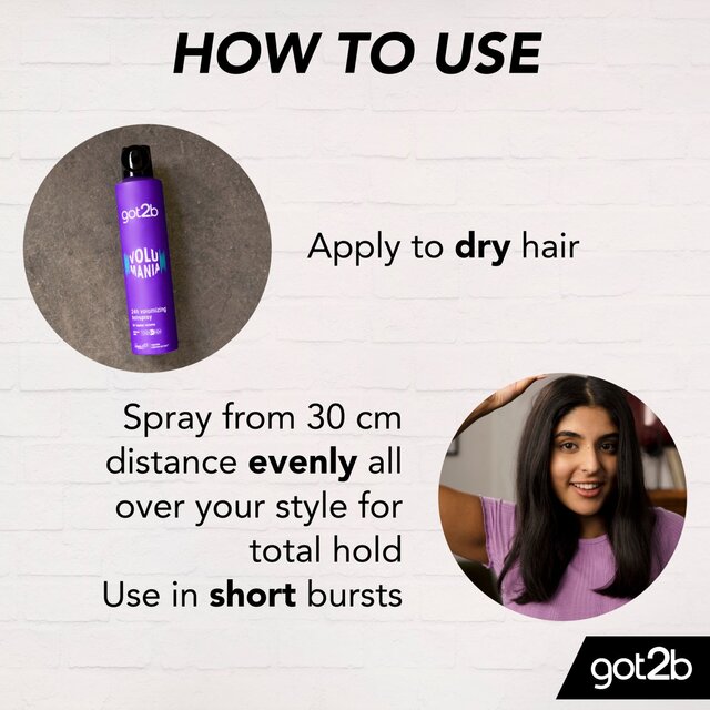 got2b Volume Hairspray Volumania, Vegan, Strong Hold thumbnail 6