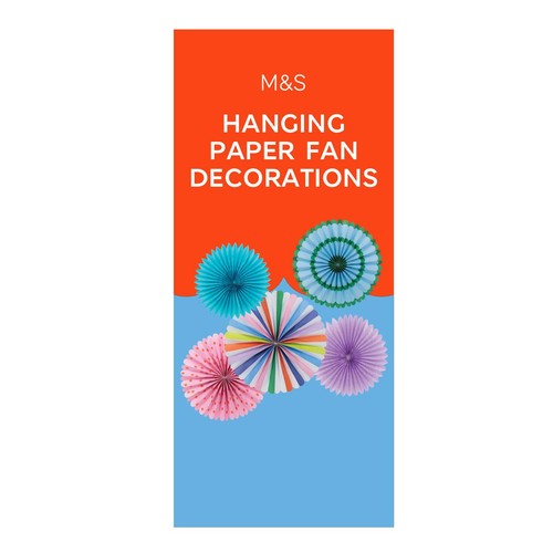 M&S Rainbow Hanging Paper Fan Decoration
