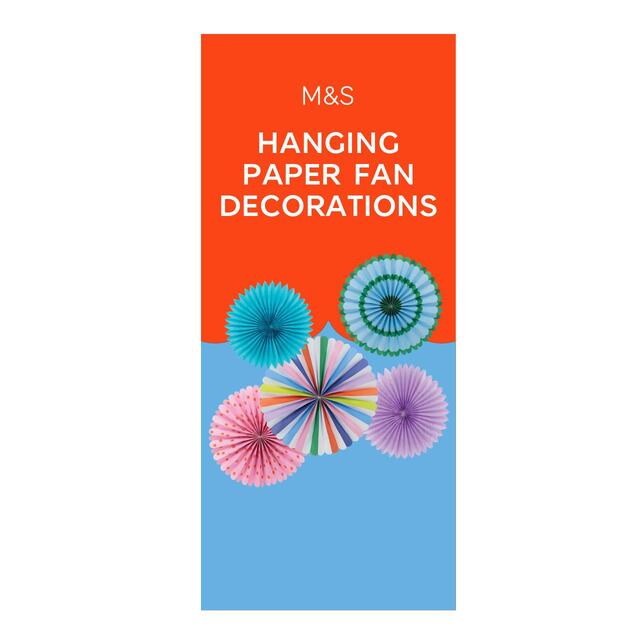 M&S Rainbow Hanging Paper Fan Decoration