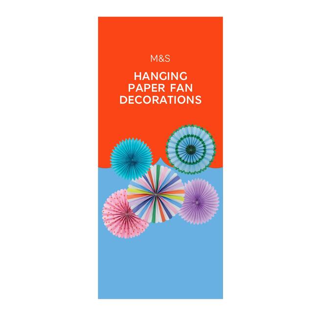 M&S Rainbow Hanging Paper Fan Decoration thumbnail 2