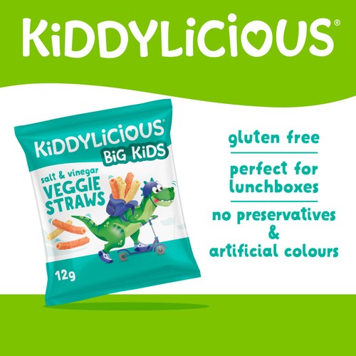 Kiddylicious Veggie Straws Salt & Vinegar Kids 3y+ thumbnail 3