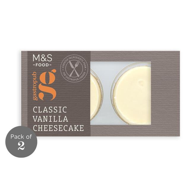 M&S Gastropub 2 Classic Vanilla Cheesecakes Dessert