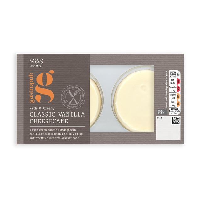 M&S Gastropub 2 Classic Vanilla Cheesecakes Dessert thumbnail 2