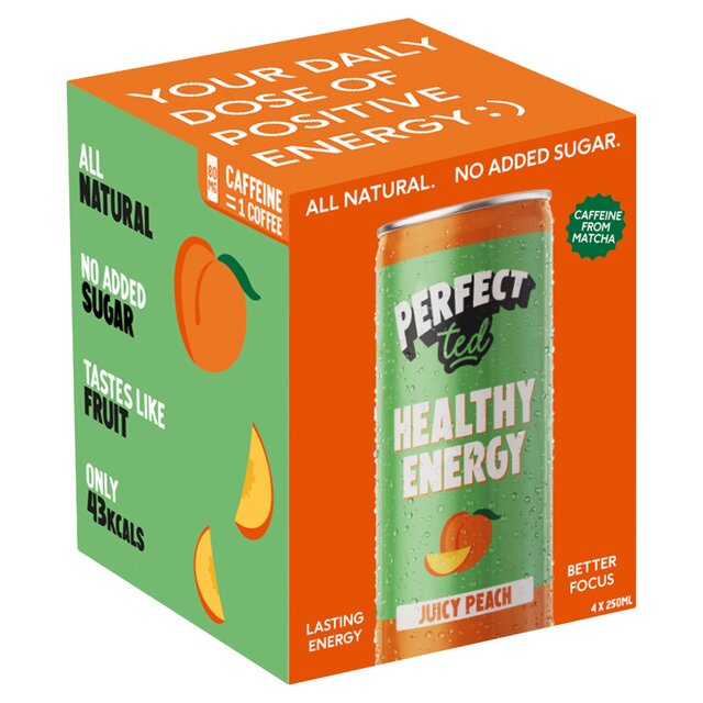 Perfect Ted Natural Energy Juicy Peach 4 pack thumbnail 2