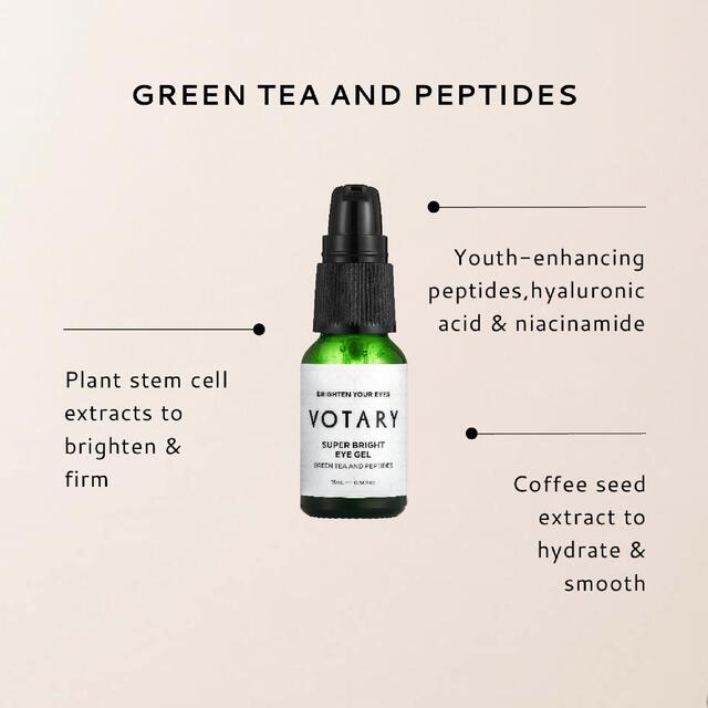 VOTARY - Super Bright Eye Gel, Green Tea and Peptides -15ml thumbnail 5