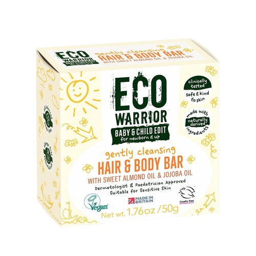 Eco Warrior Baby & Child Gently Cleansing Hair & Body Soap Bar  thumbnail 3